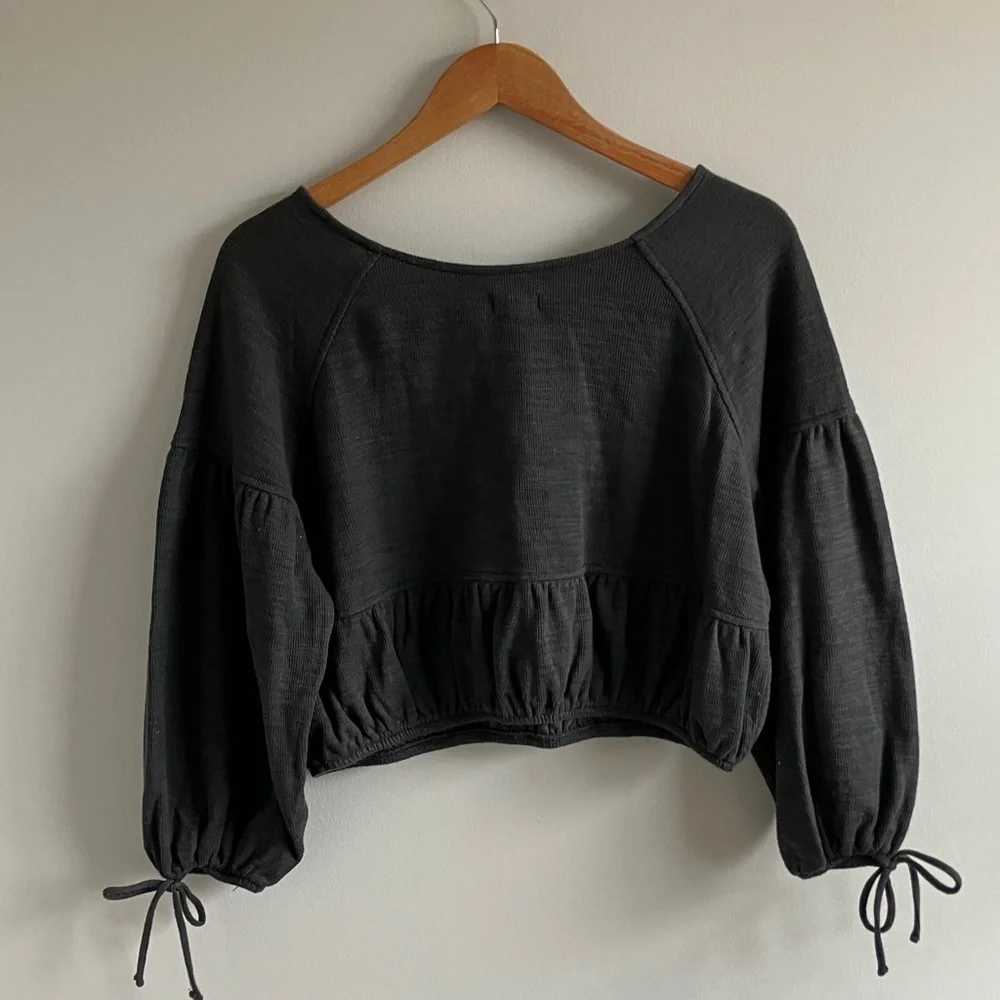 Aerie Endless Summer Crew sweatshirt grey size small oversized NWT - Picture 8 of 9